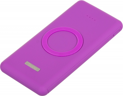 Мобильный аккумулятор Buro BPQ10F 10000mAh 3A QC PD 2xUSB беспроводная зарядка фиолетовый (BPQ10F18PVL)